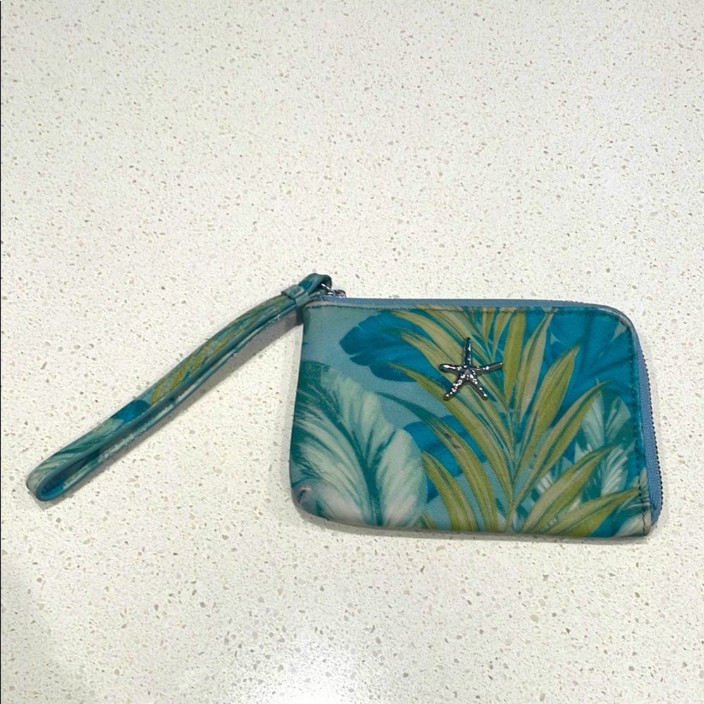 Tommy Bahama - Tropical Printed Leather Wristlet with Starfish Accent